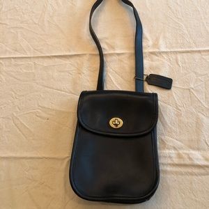Vintage Coach crossbody black leather